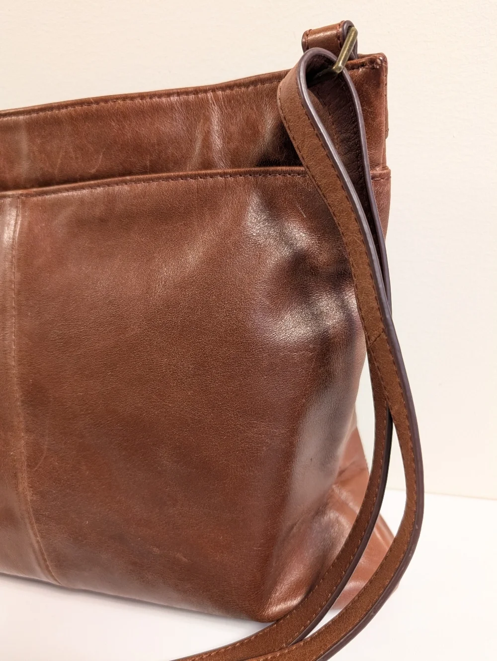 Margot Cognac Leather Crossbody Bag Boho Classic Shoulder Purse
